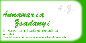 annamaria zsadanyi business card